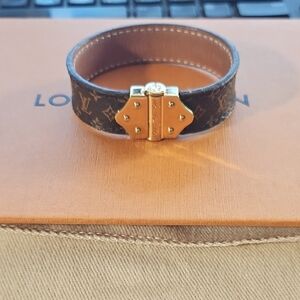 Authentic Louis Vuitton Nano Monogram Bracelet - Brown and Gold
